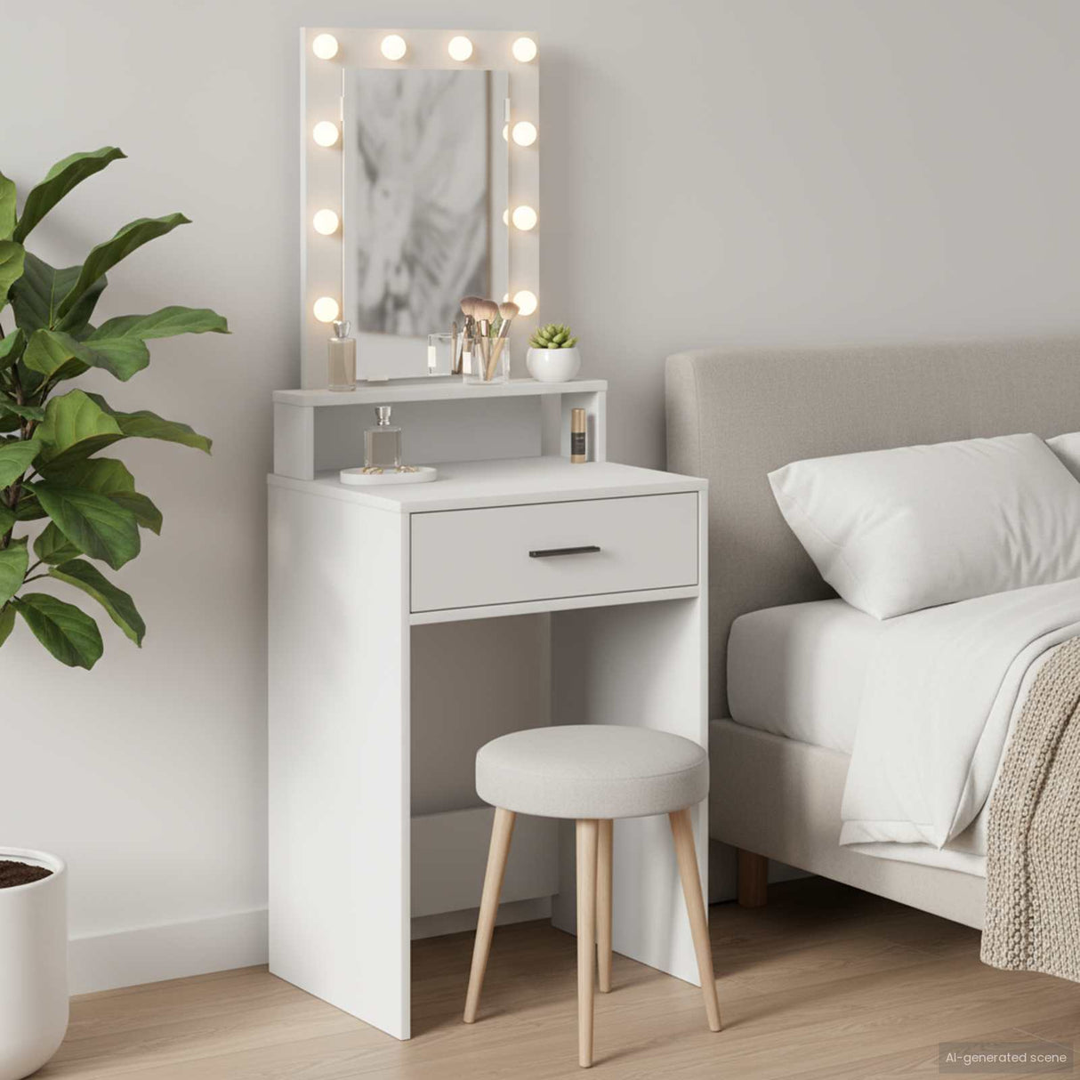 Dressing Table White 50 x 41 x 140 cm Engineered Wood