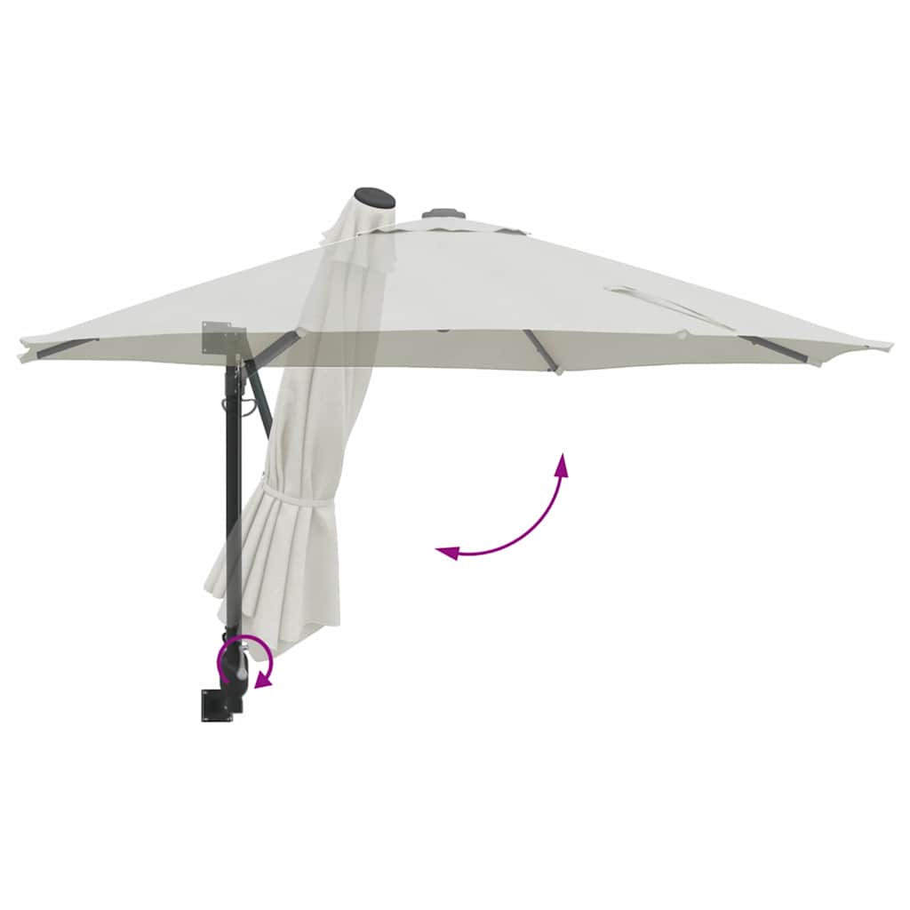 Garden Parasol Beige and Black 248 x 248 x 148 cm