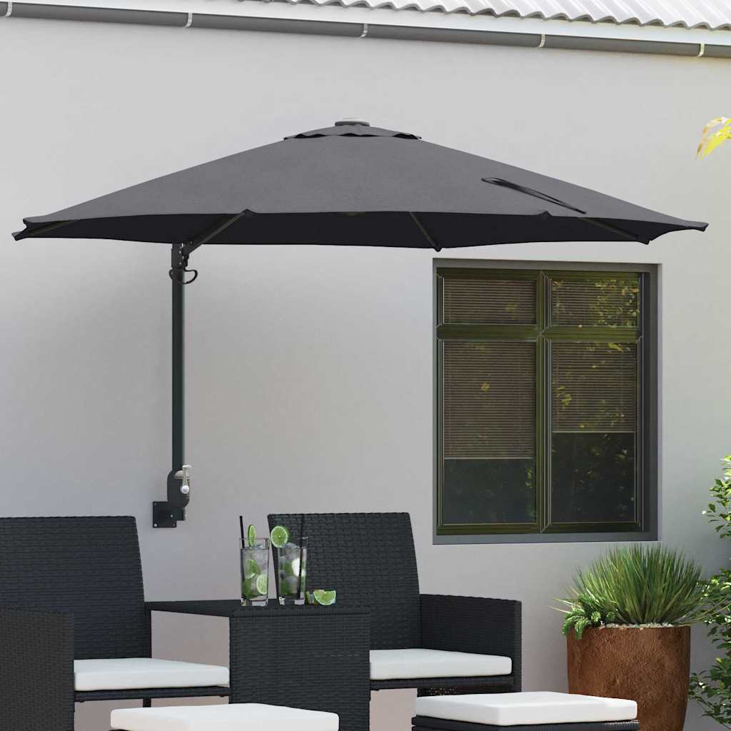 Garden Parasol Anthracite and Black 248 x 248 x 148 cm