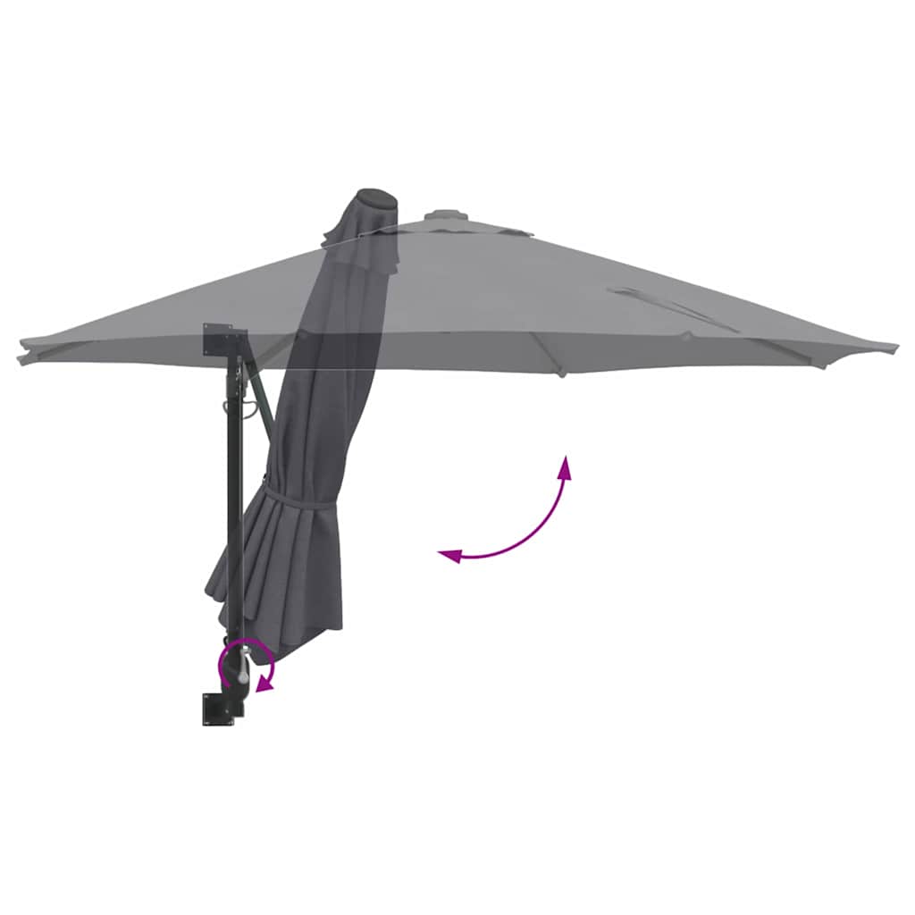 Garden Parasol Anthracite and Black 248 x 248 x 148 cm