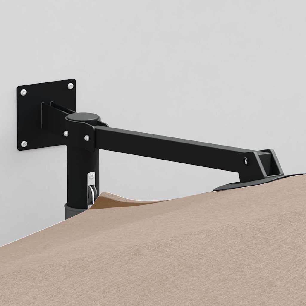 Garden Parasol Taupe and Black 248 x 248 x 148 cm