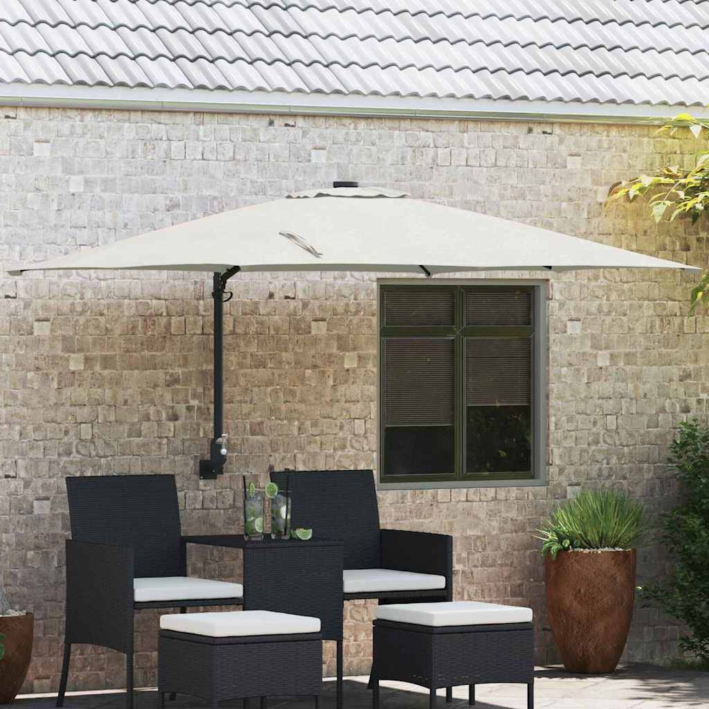 Garden Parasol Beige and Black 248.5 x 247.5 x 160 cm