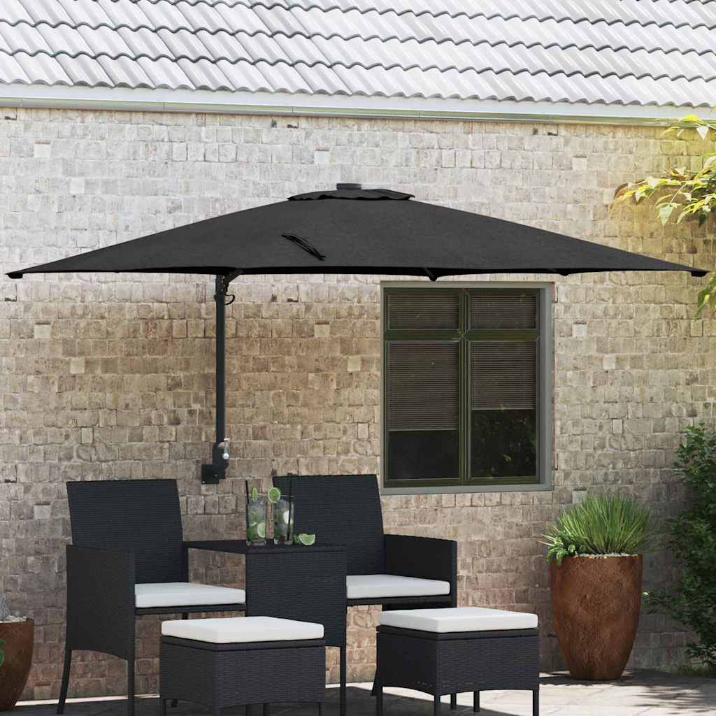 Garden Parasol Black and Black 248.5 x 247.5 x 160 cm