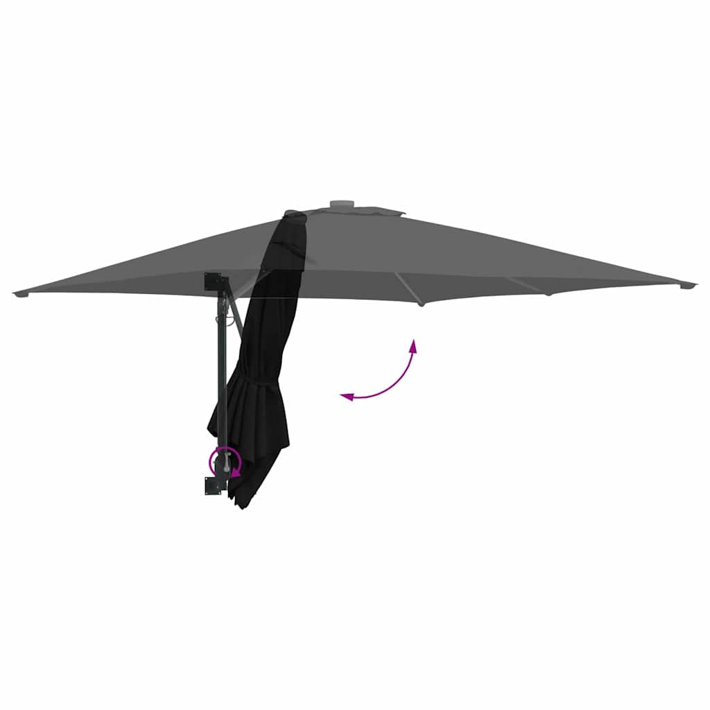 Garden Parasol Black and Black 248.5 x 247.5 x 160 cm