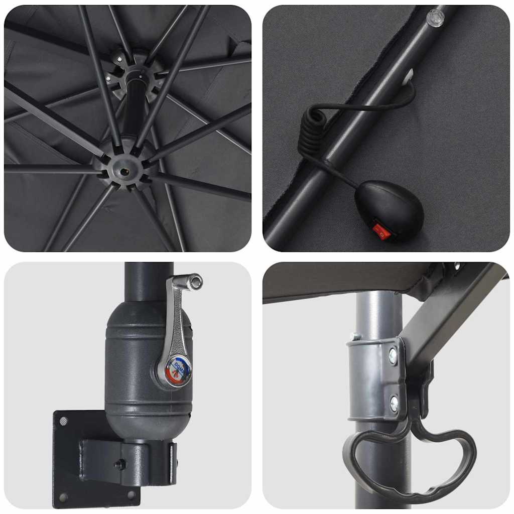 Garden Parasol Anthracite 248.5 x 247.5 x 160 cm Fabric