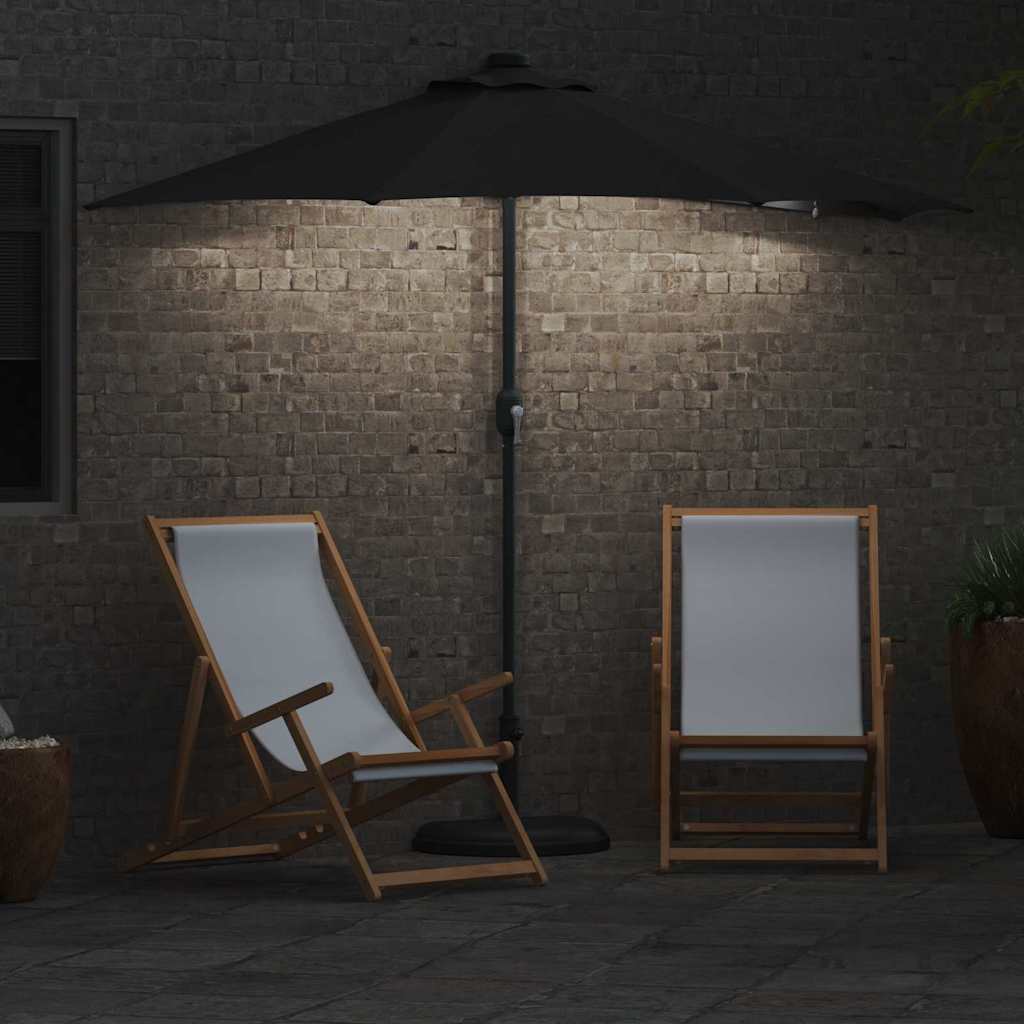 Garden Parasol Black 294 x 150 x 223 cm Polyester and Steel