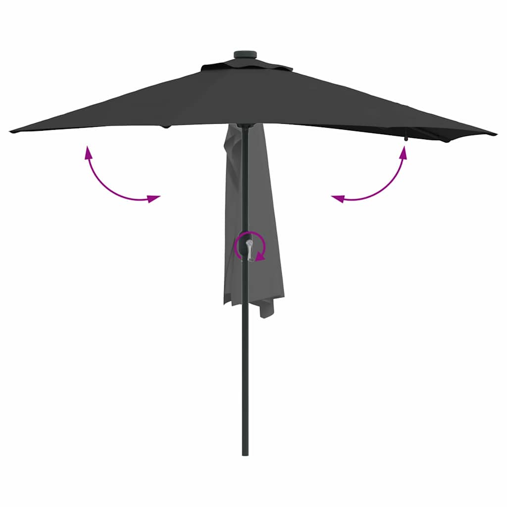 Garden Parasol Black 294 x 150 x 223 cm Fabric