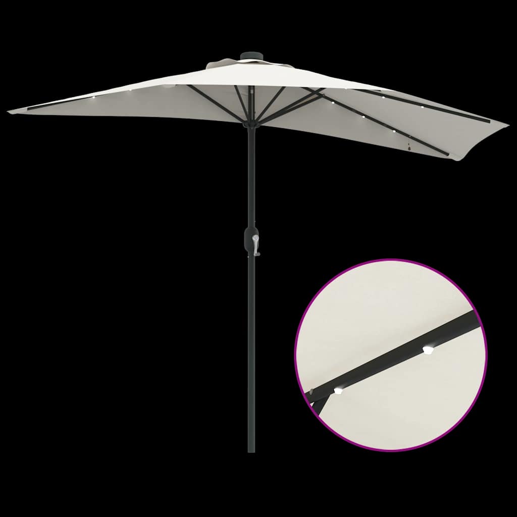 Garden Half Parasol Sand 294 x 150 x 224 cm Fabric