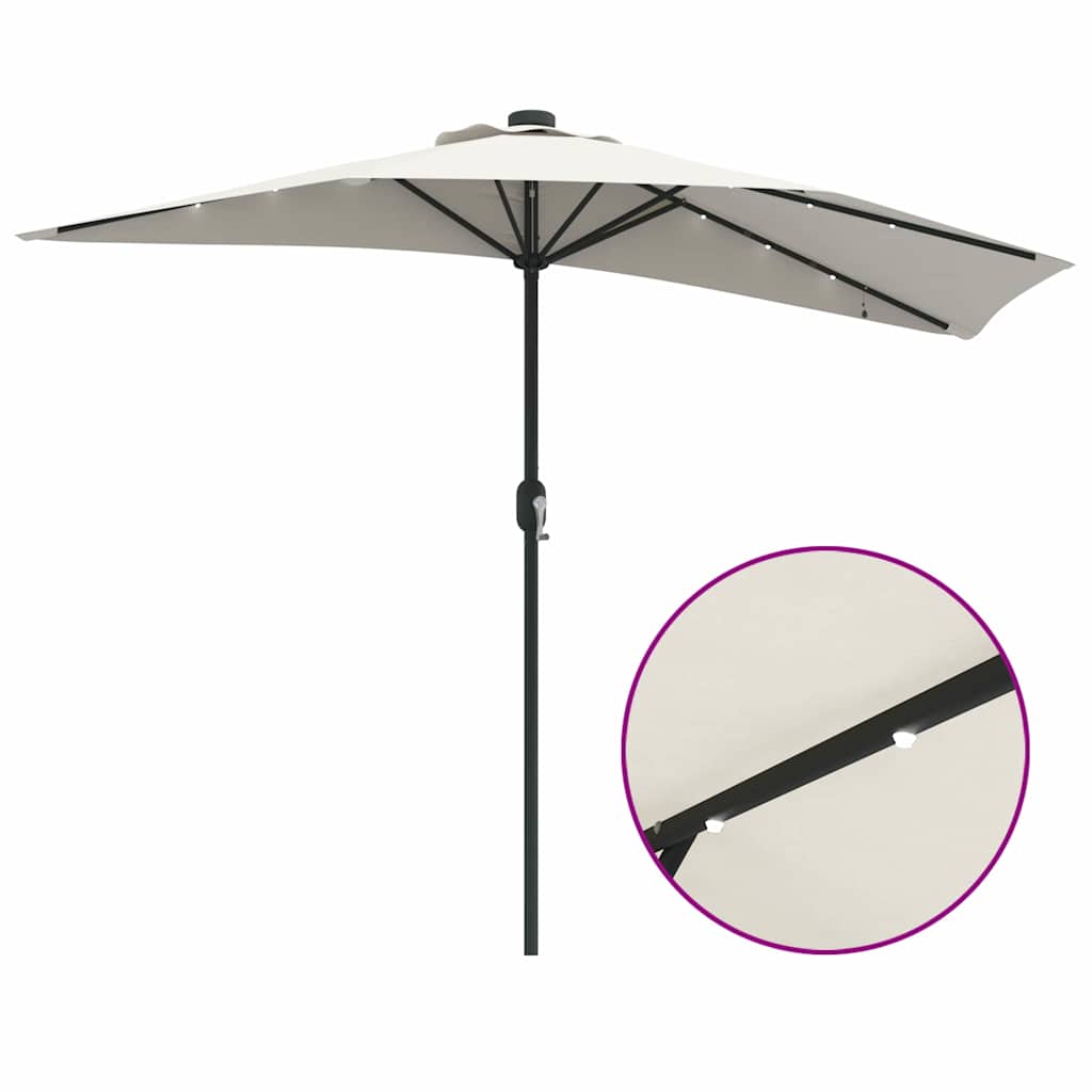 Garden Half Parasol Sand 294 x 150 x 224 cm Fabric