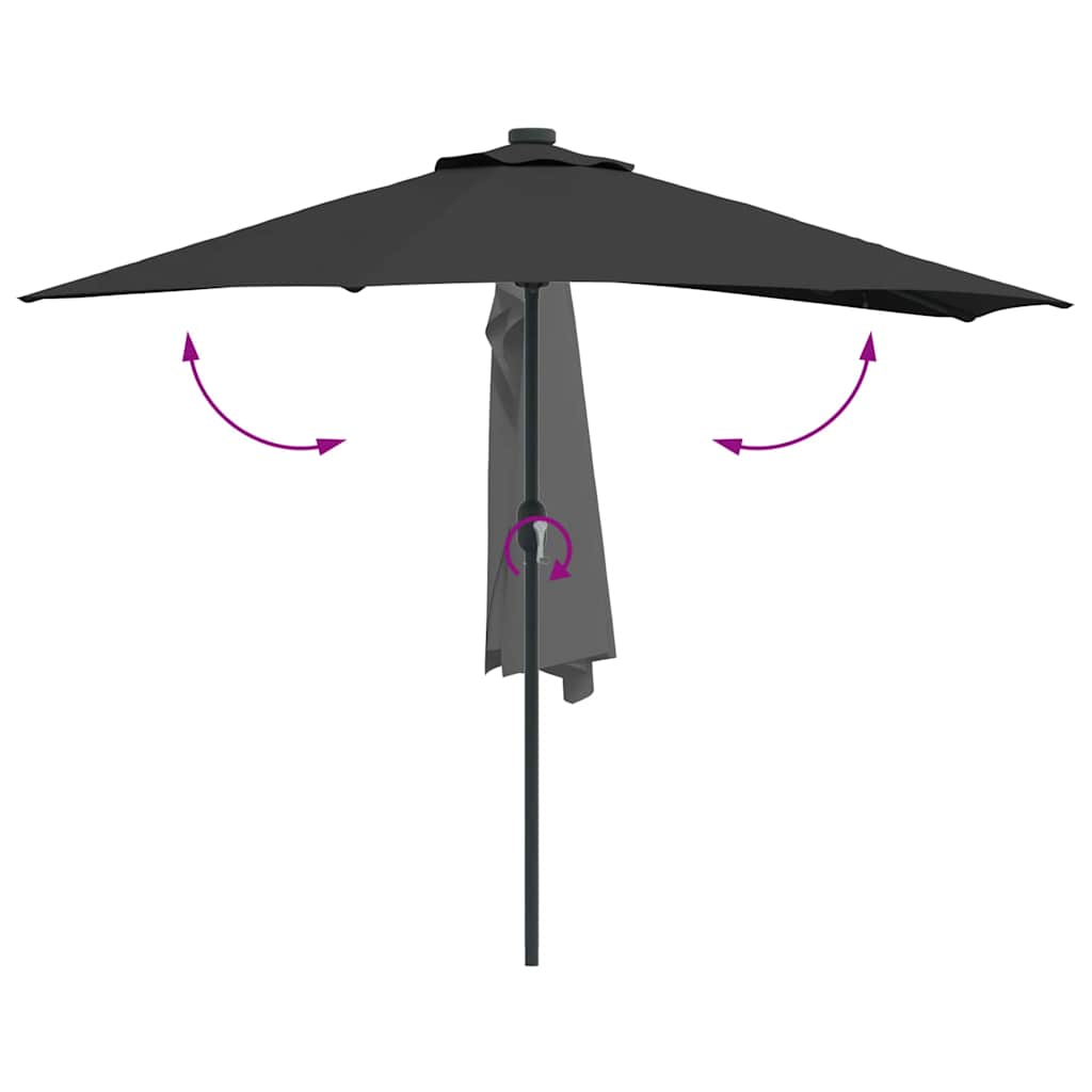 Garden Parasol Black 294 x 150 x 224 cm Fabric