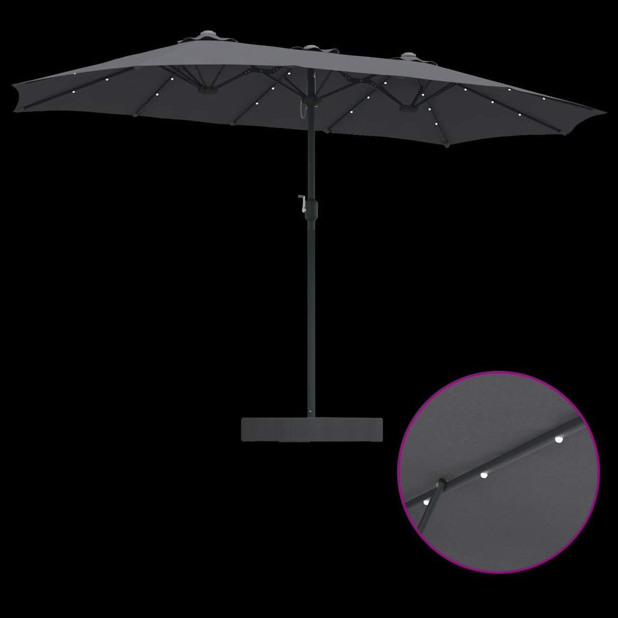 Garden Parasol Anthracite 385 x 209 x 244 cm Fabric