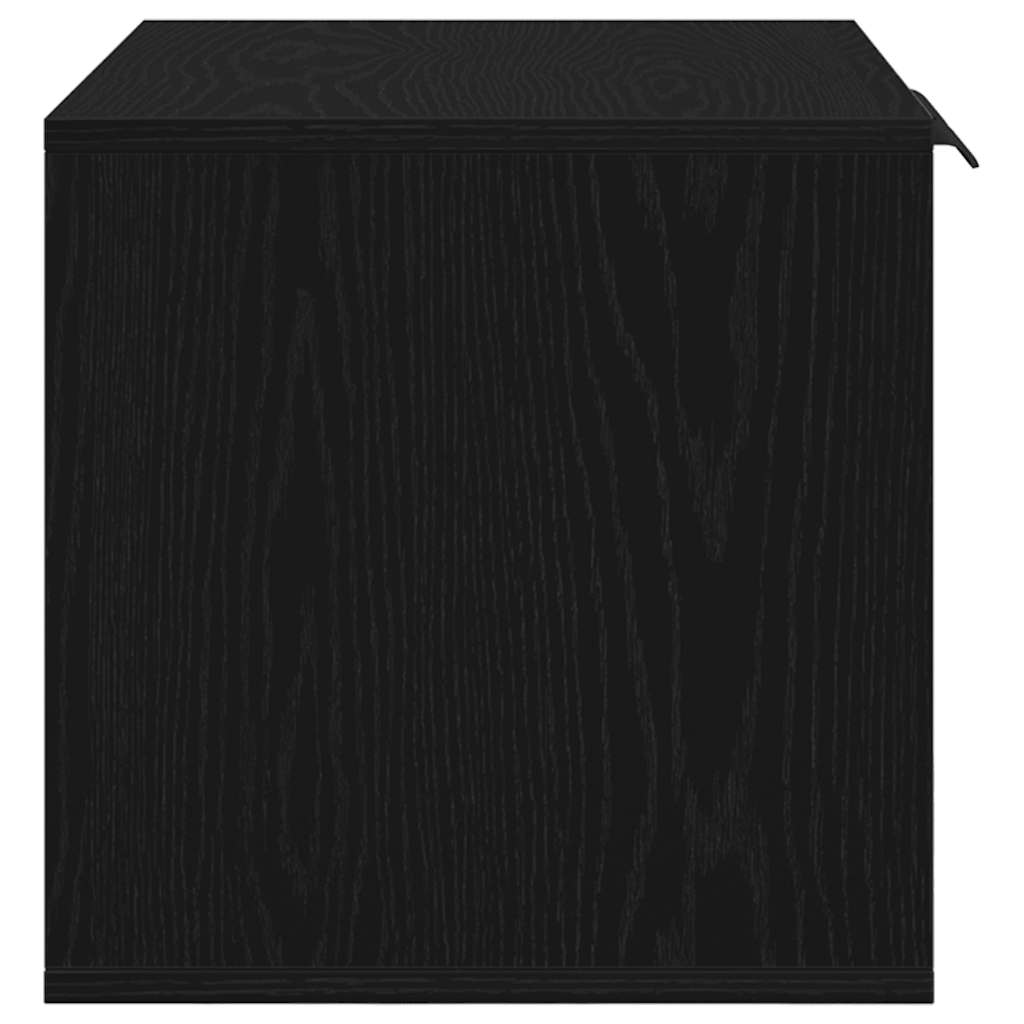 Cat Litter Box Enclosure Black Oak 60x40x40 cm Engineered Wood