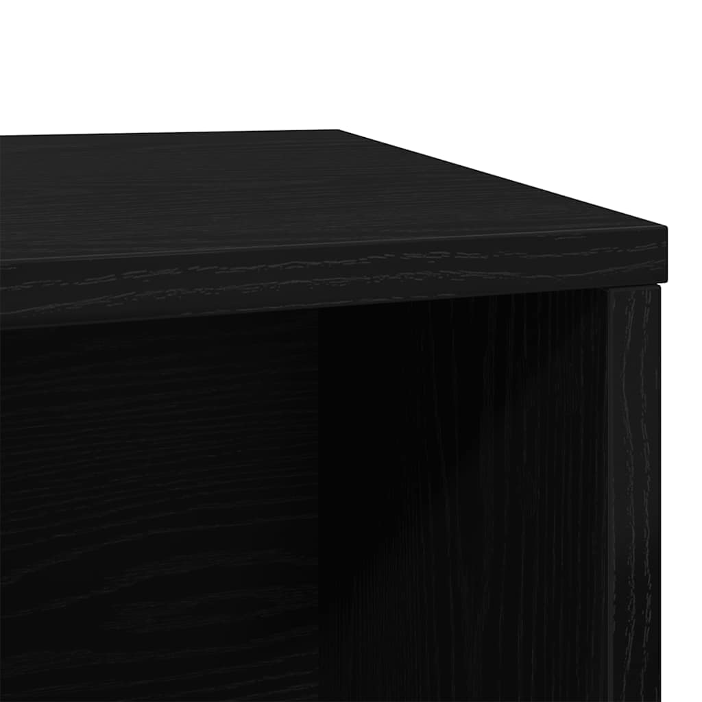 Cat Litter Box Enclosure Black Oak 60x40x40 cm Engineered Wood