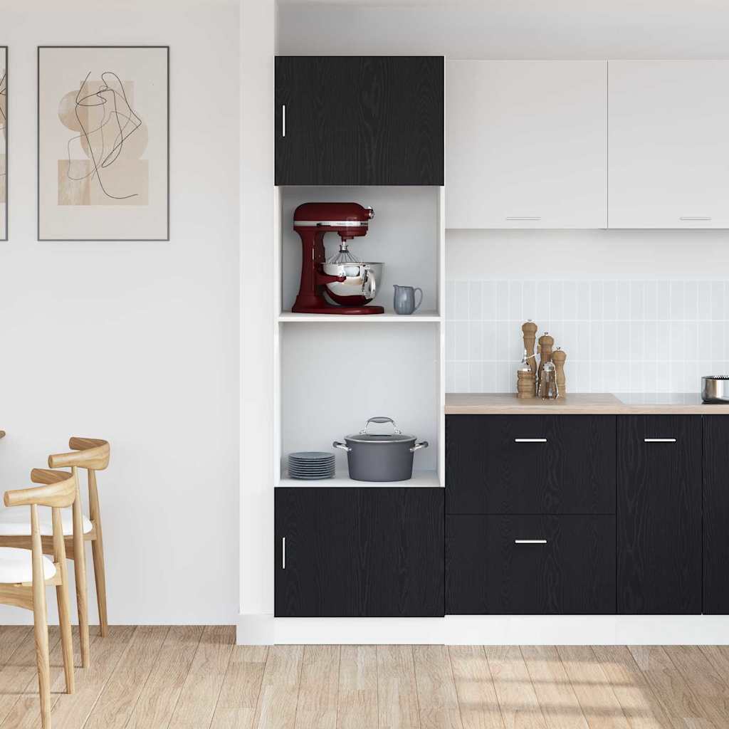 Hanging Cabinet Black Oak 60 x 57 x 207 cm Engineered Wood
