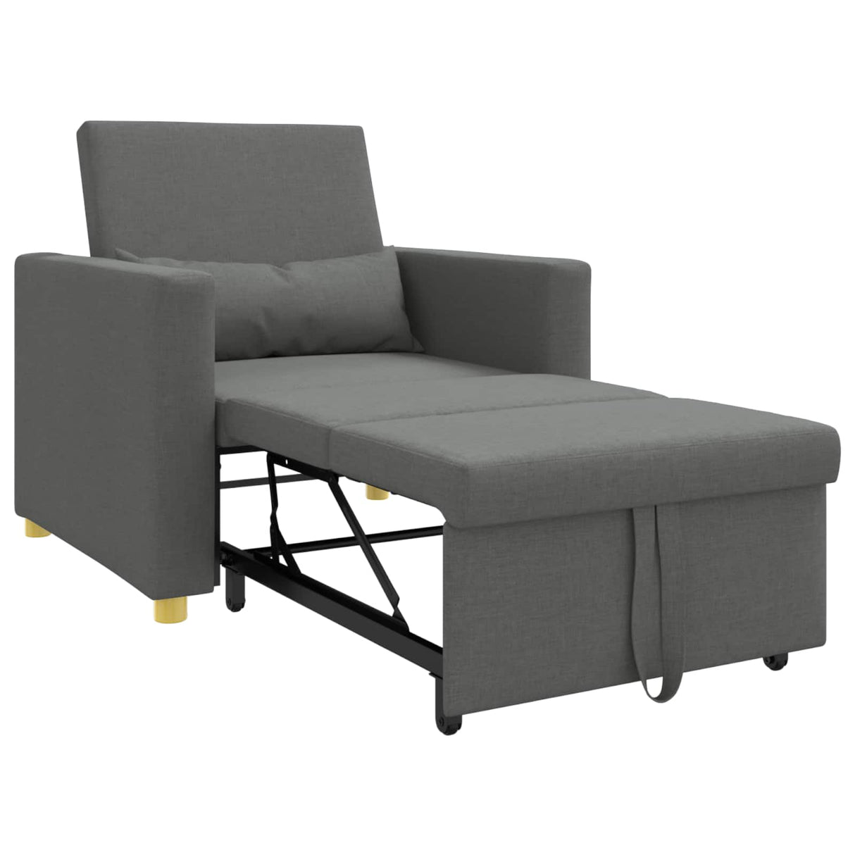 Pull out Sofa Bed Single Dark grey 90 x 165 x 87 cm Fabric