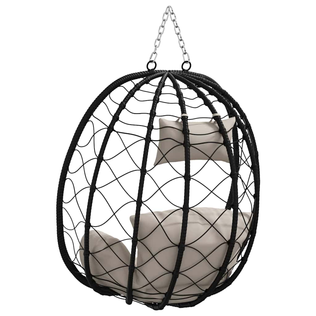 Hanging Egg Chair Manual Taupe 91.5 x 54.5 x 107 cm Poly Rattan