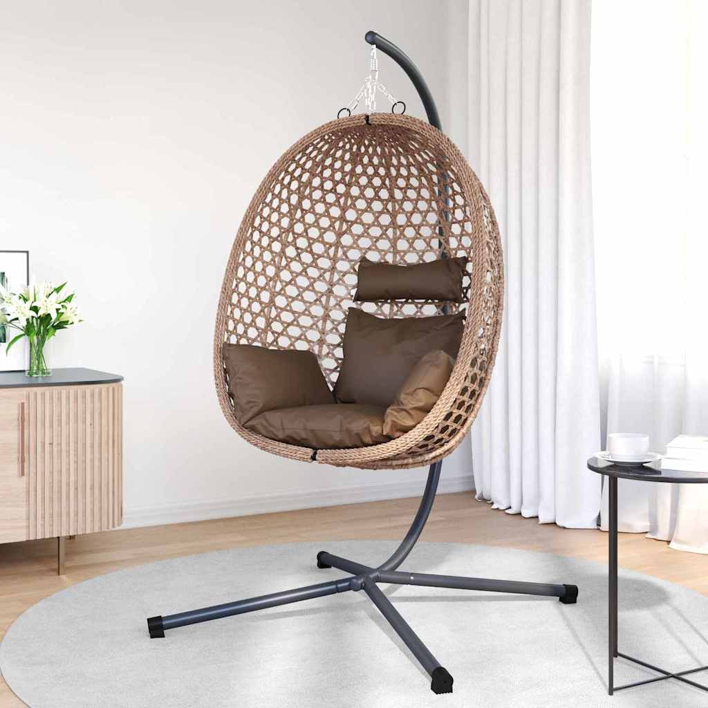 Hanging Egg Chair Folding Coffee 104 x 100 x 191 cm Poly Rattan