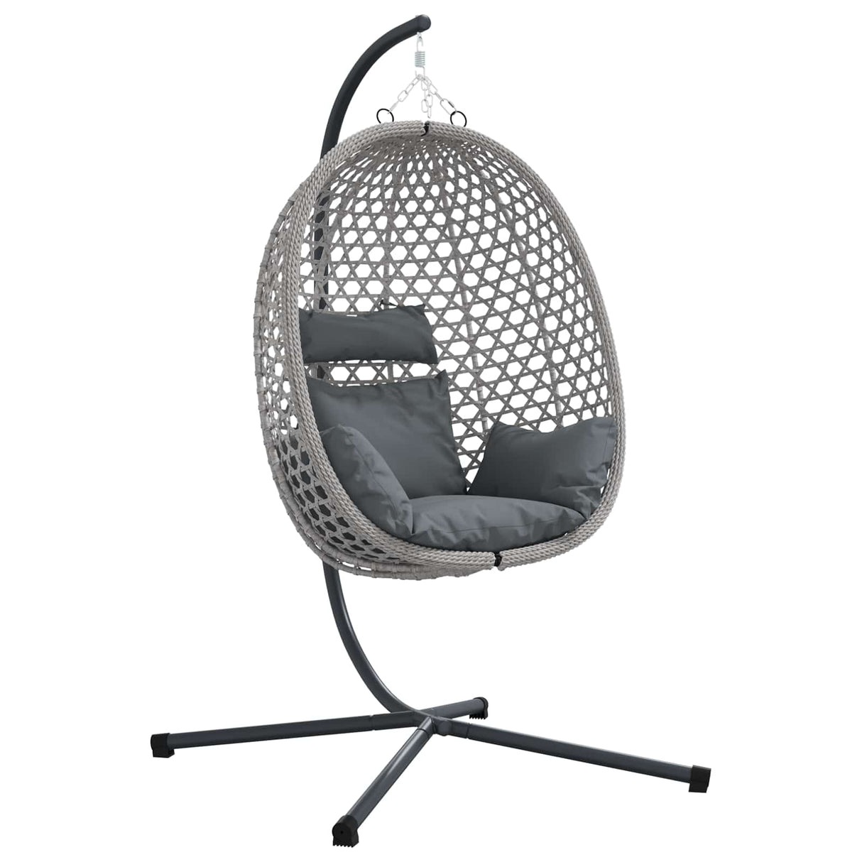 Hanging Egg Chair Manual Anthracite and grey 104 x 100 x 191 cm