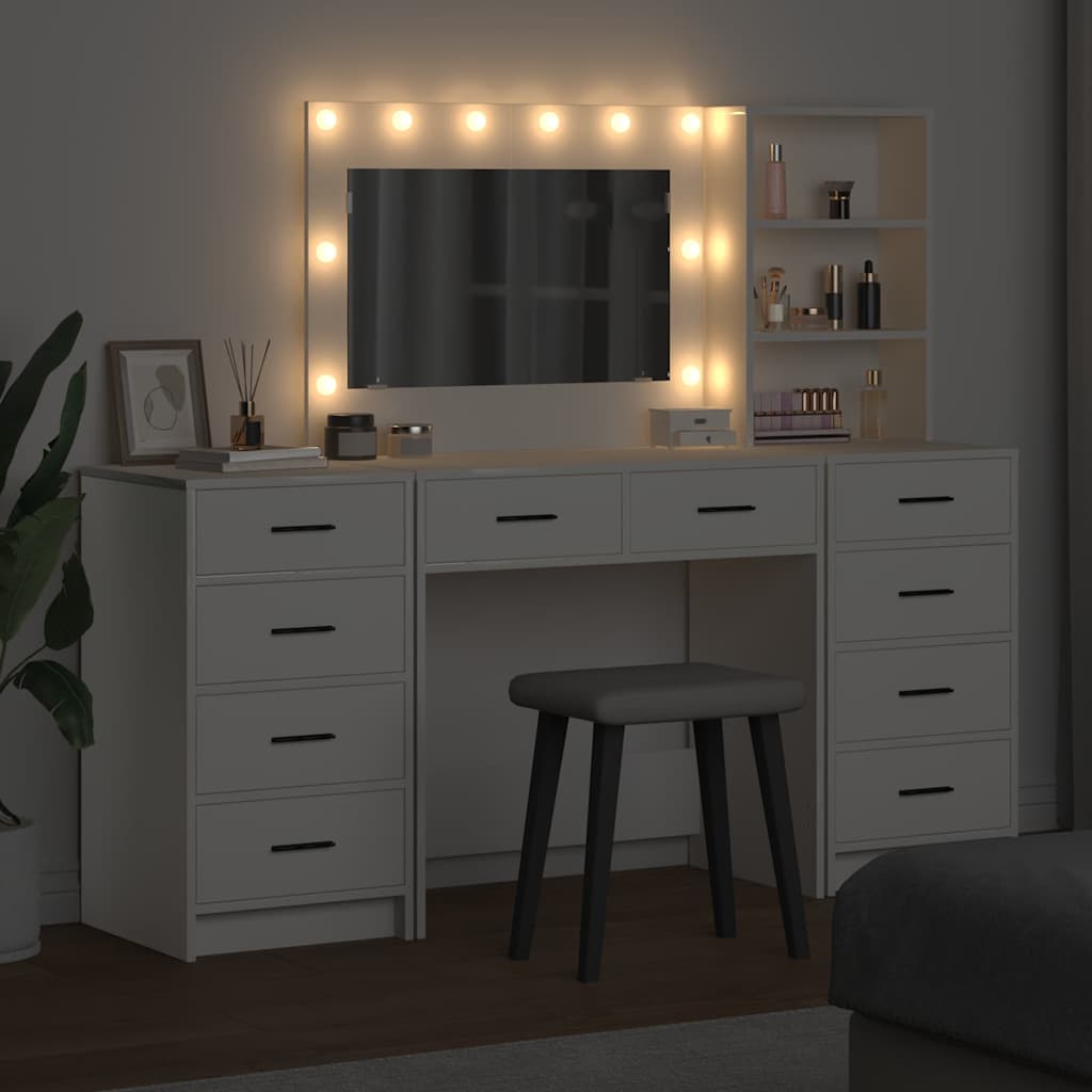 Dressing Table 3 pcs White 40 x 41 x 135 cm Engineered wood