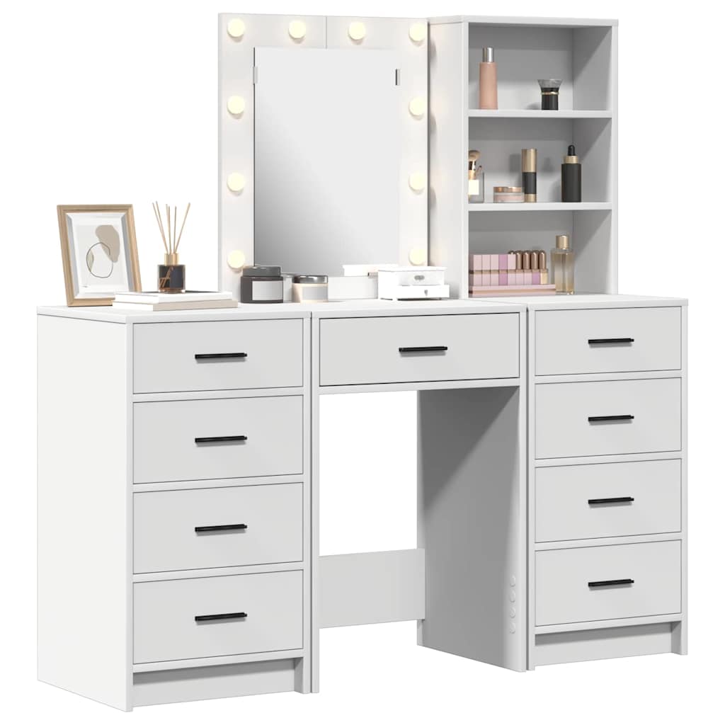 Dressing Table 3 pcs White 40 x 41 x 135 cm Engineered wood