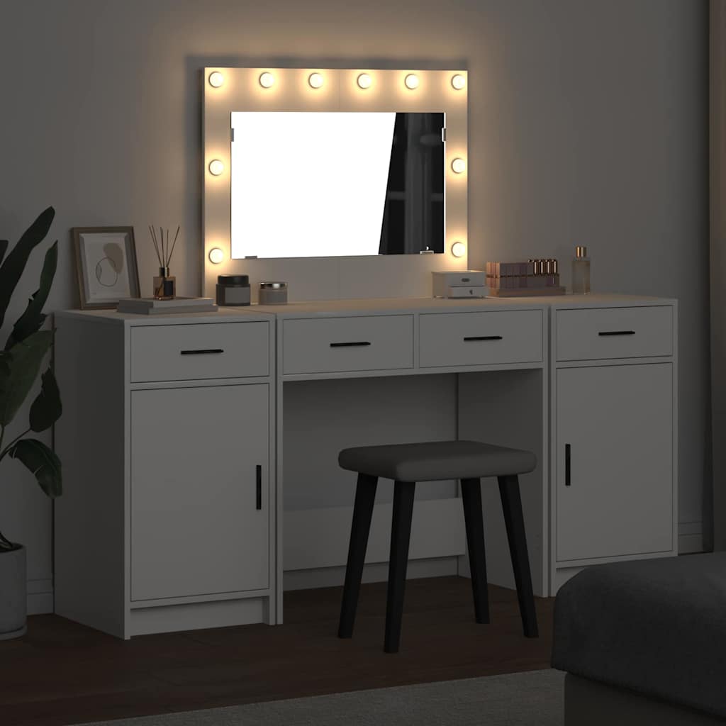 Dressing Table 3 pcs White 40 x 41 x 75 cm Engineered wood