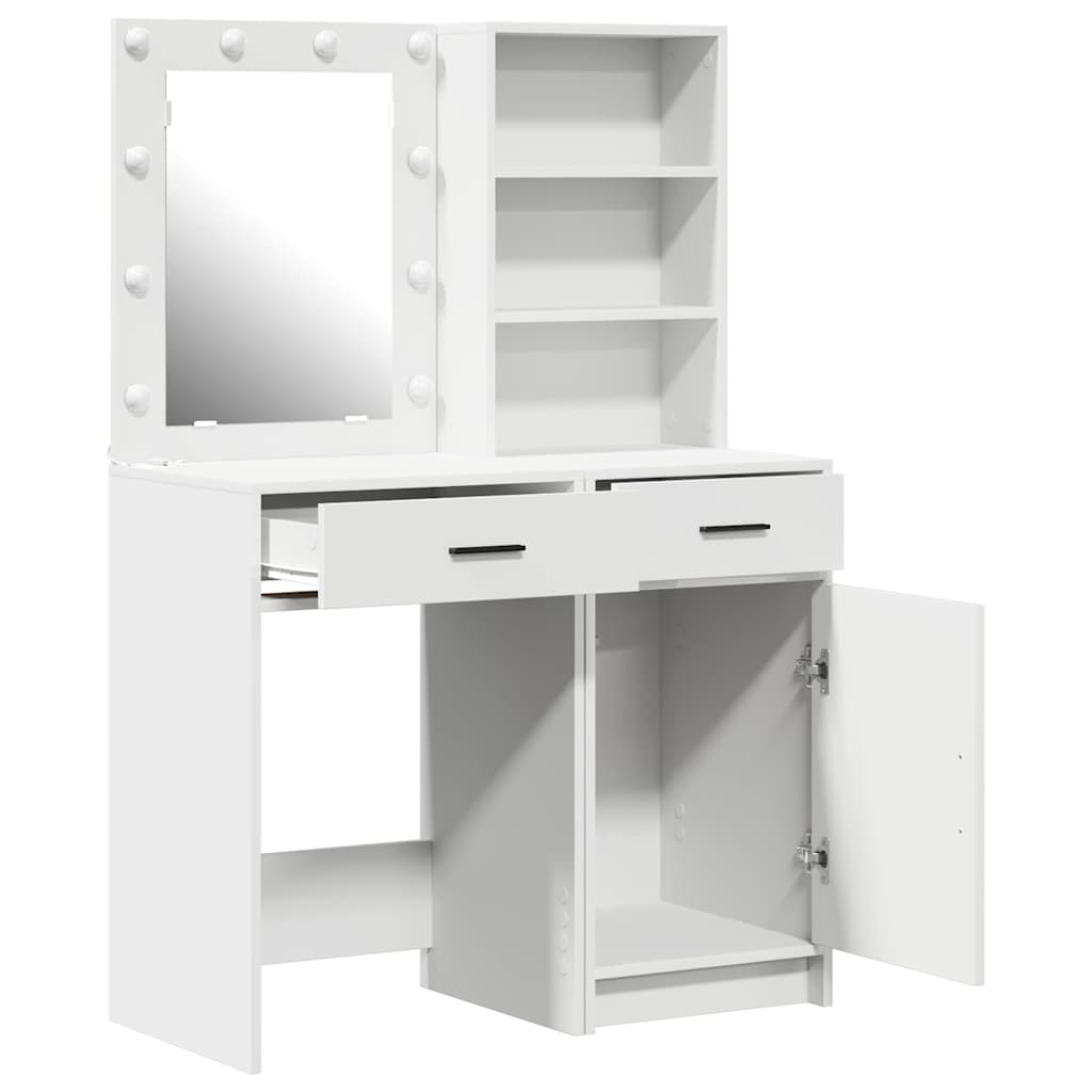Dressing Table Set 2 pcs White 50 x 41 x 135 cm Engineered wood