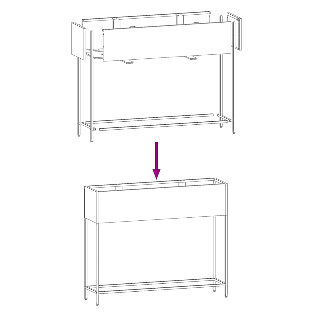Raised Garden Planter Anthracite 100 x 26 x 82 cm Steel