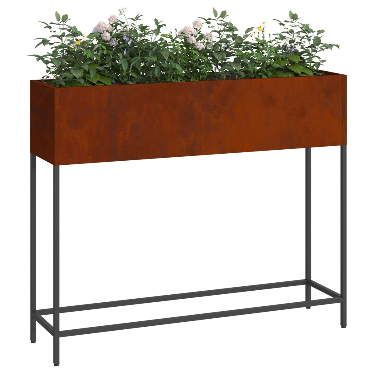 Raised Garden Planter Rusty 100 x 26 x 82 cm Weathering Steel