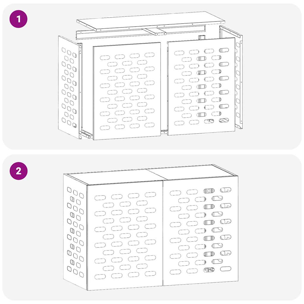 Air Conditioner Cover Black 90 x 40 x 60 cm Steel