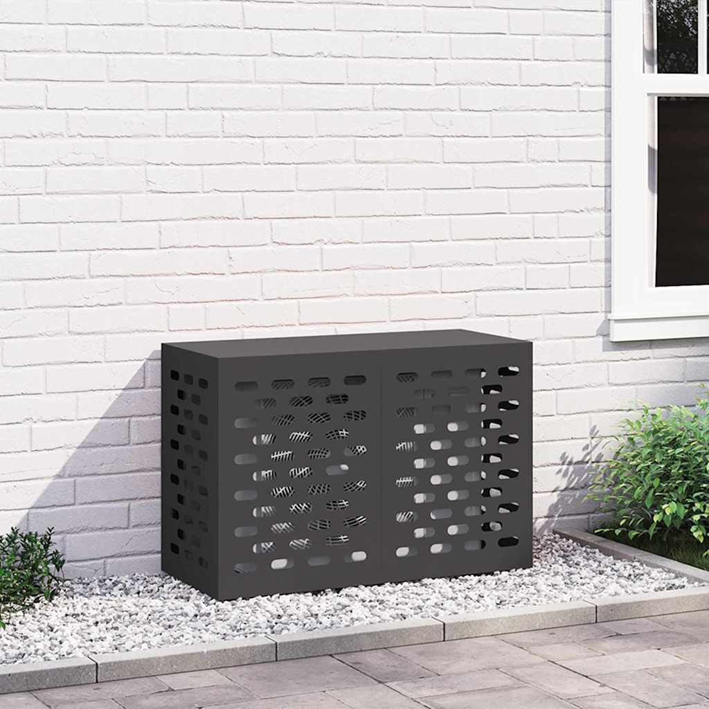 Air Conditioner Cover Black 90 x 40 x 60 cm Steel