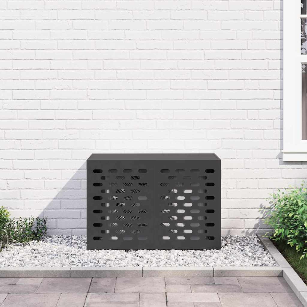 Air Conditioner Cover Black 90 x 40 x 60 cm Steel
