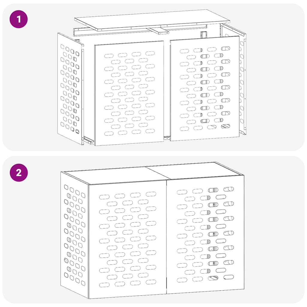 Air Conditioner Cover Anthracite 100 x 50 x 70 cm Steel