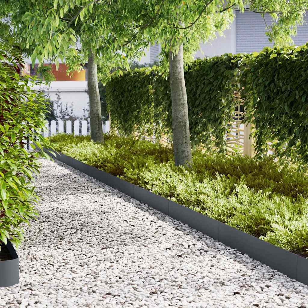 Lawn Edgings 20 pcs Anthracite 100 x 0.5 x 20 cm Steel