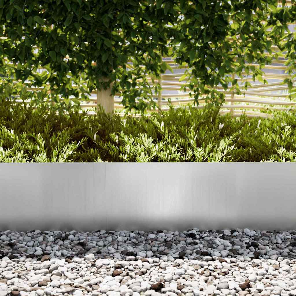 Lawn Edging 10 pcs Silver 100 x 0.05 x 30 cm Galvanised Steel