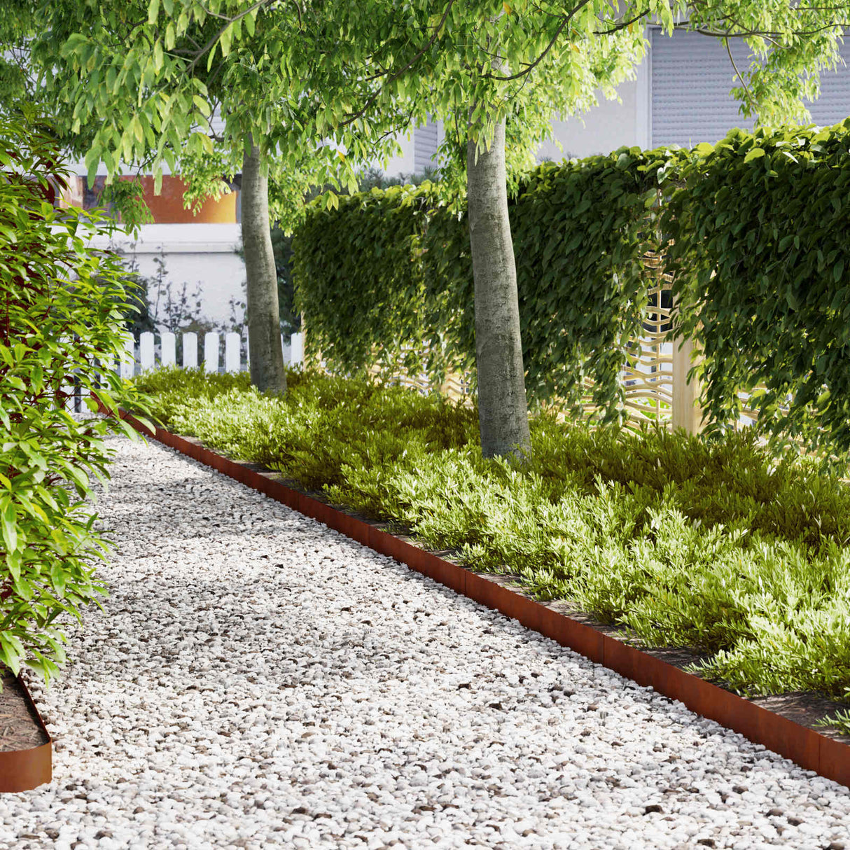 Lawn Edging 20 pcs Rusty 100 x 0.05 x 30 cm Weathering Steel