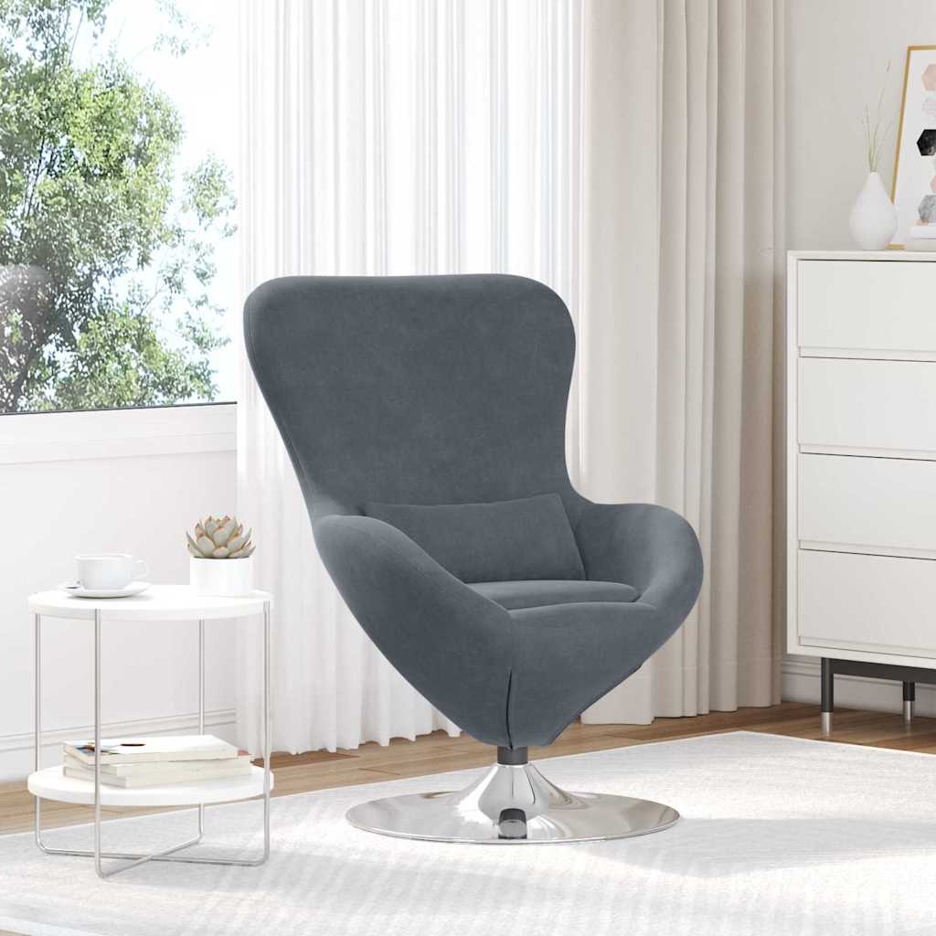 Egg Chair Dark Grey Velvet