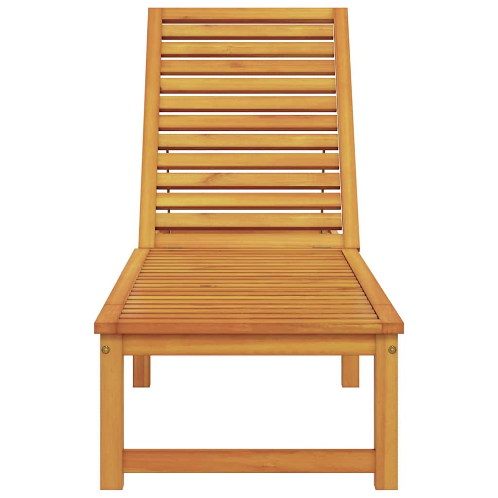 Sun Lounger Solid Acacia Wood Brown