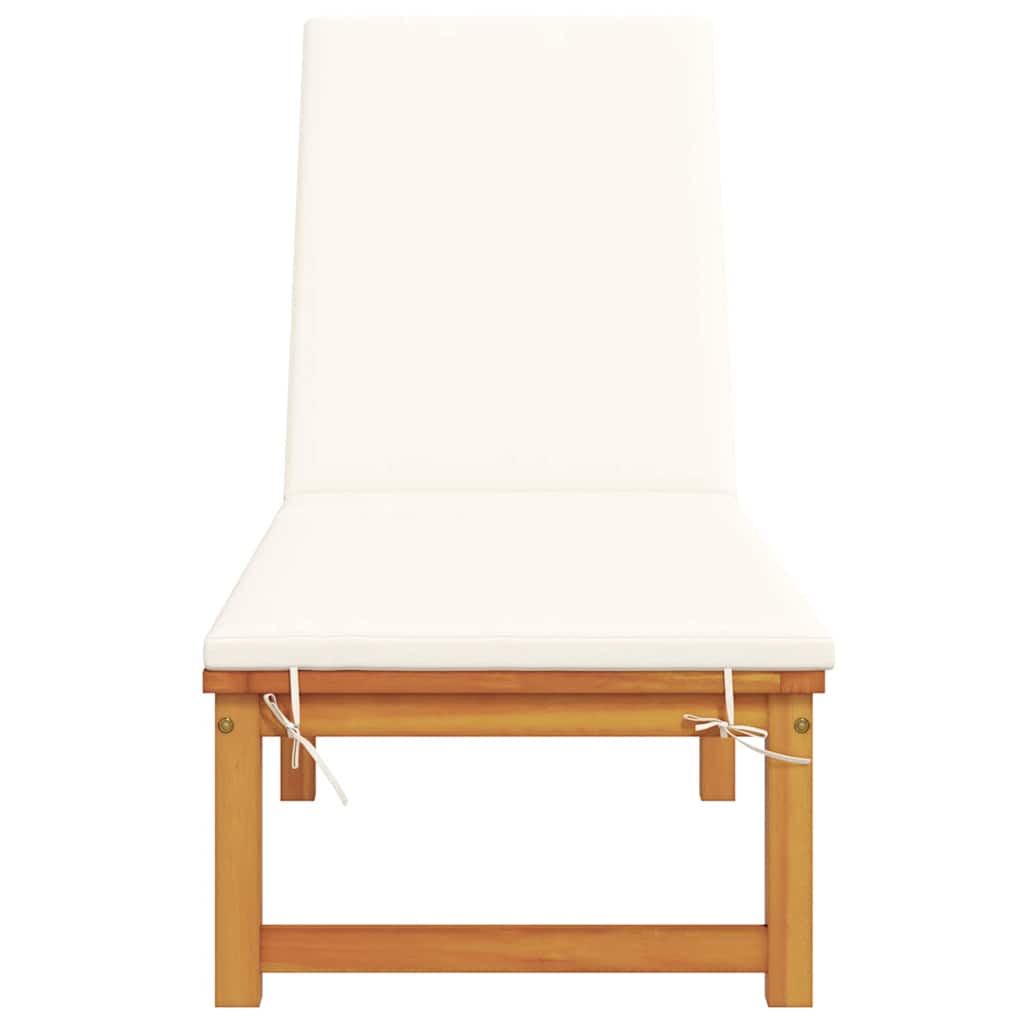 Sun Lounger Solid Acacia Wood Brown