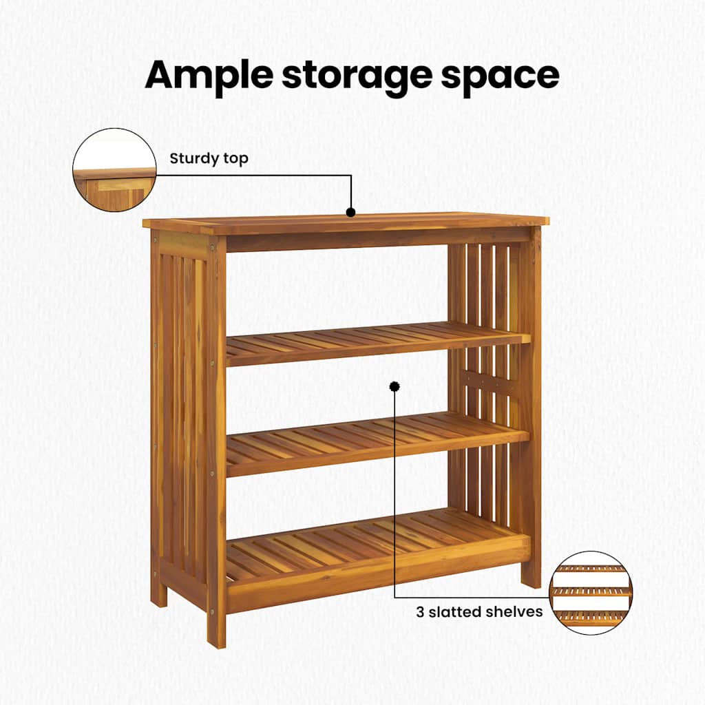 Garden Cabinet Natural 90 x 40 x 90cm Solid Acacia Wood