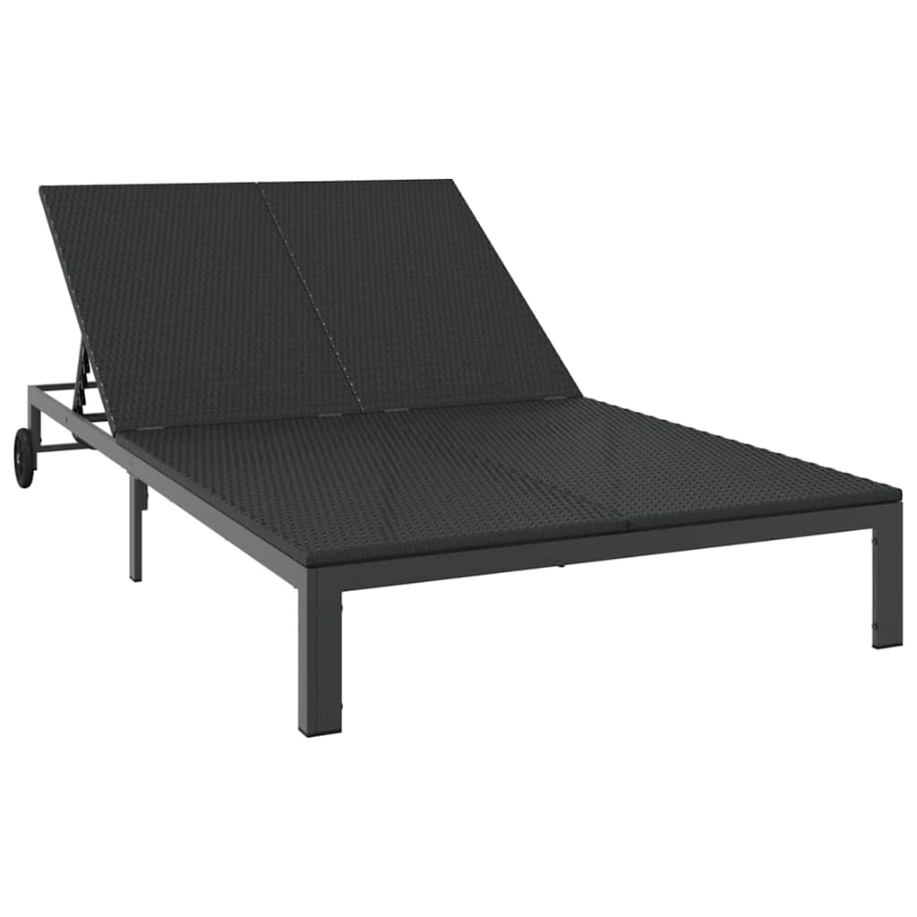 Sunbed Poly Rattan Black