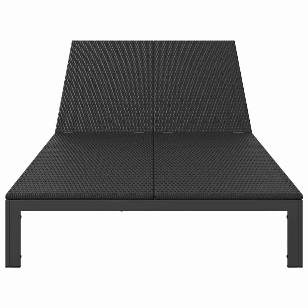 Sunbed Poly Rattan Black