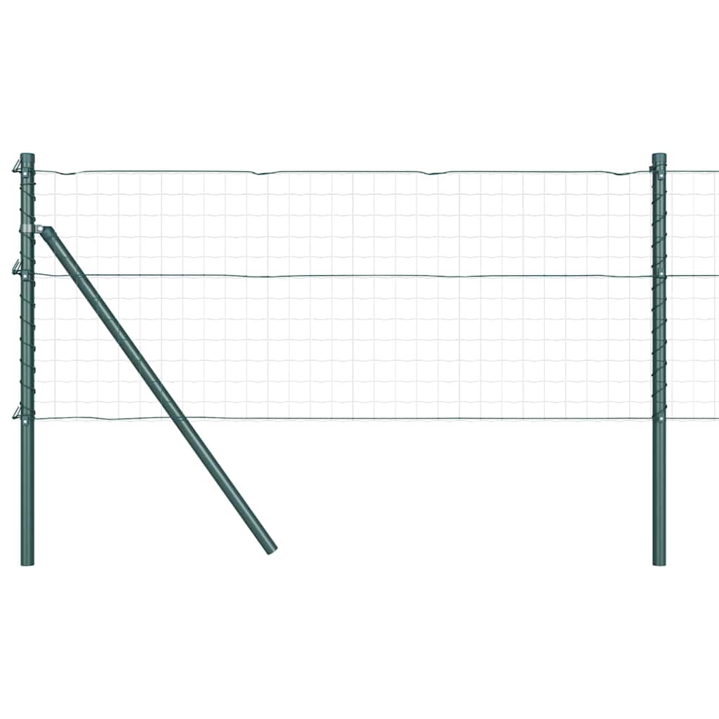 Fence Posts Manual 13 pcs Green Ø32mm 120 cm Galvanised steel