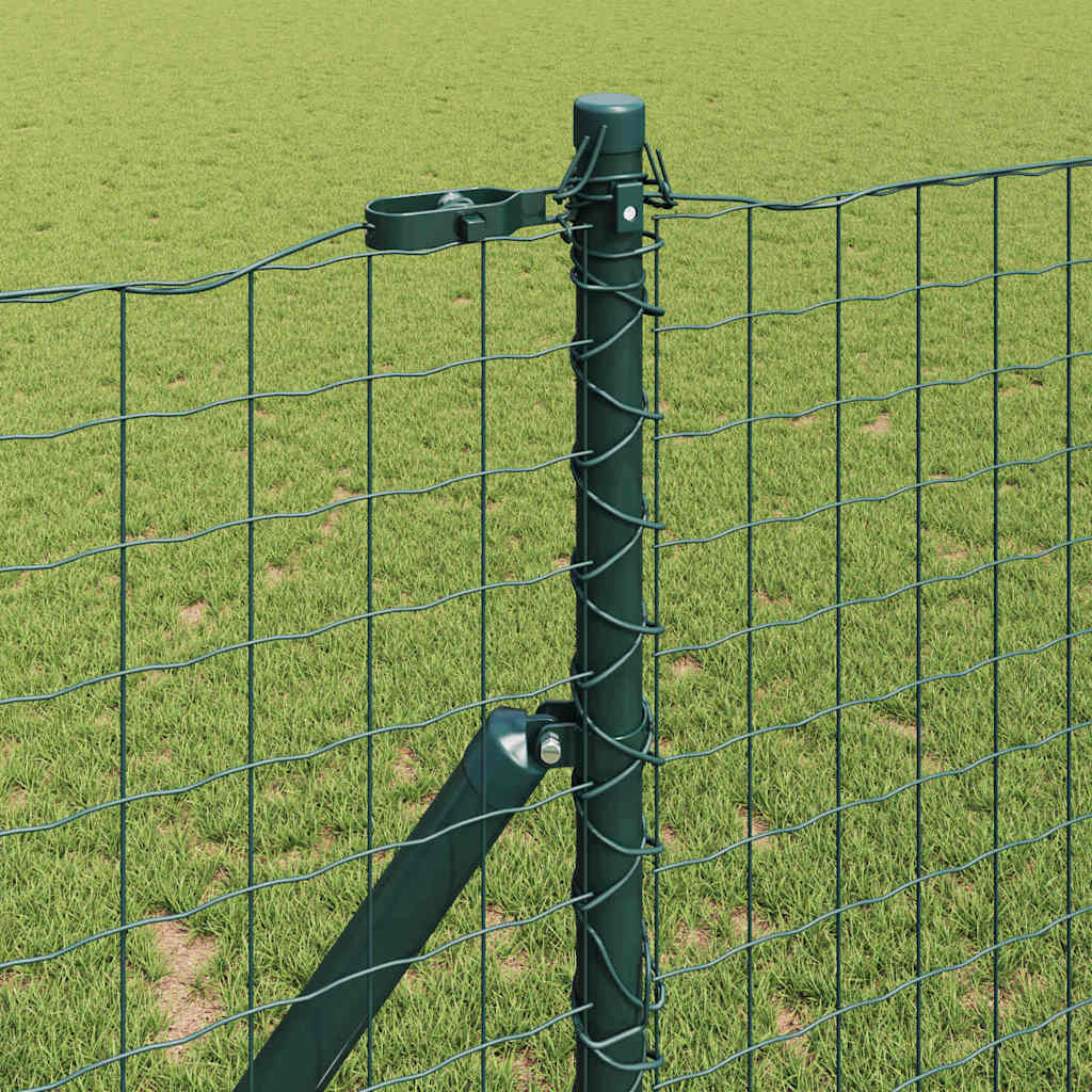 Fence Post 7 pcs Green Steel
