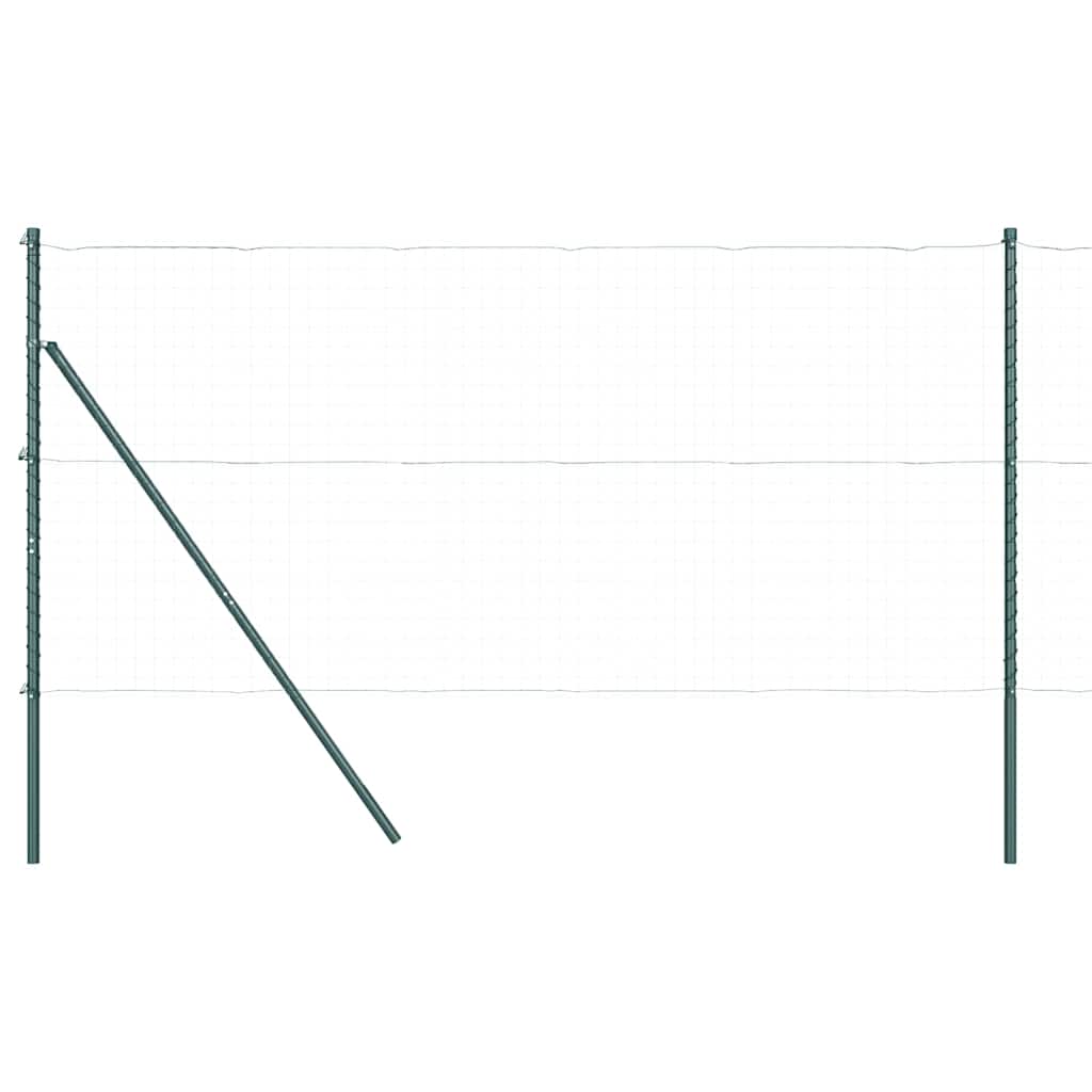 Embedded Fence Post 13 pcs Green Powder-Coated Steel