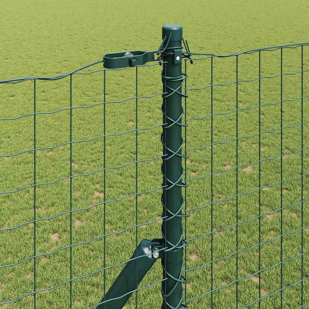 Fence Post 13 pcs Green Steel