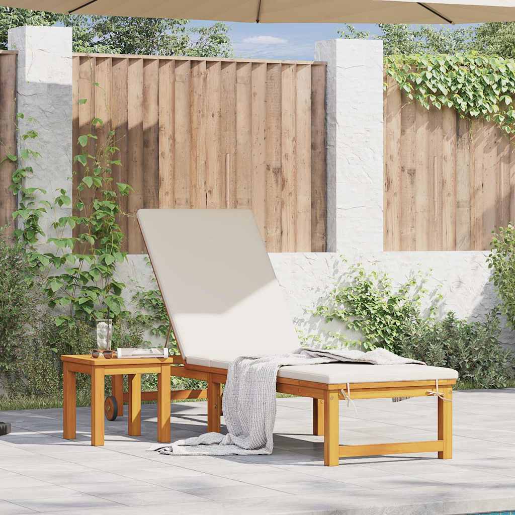 Sun Lounger 2 pcs Solid Acacia Wood Brown