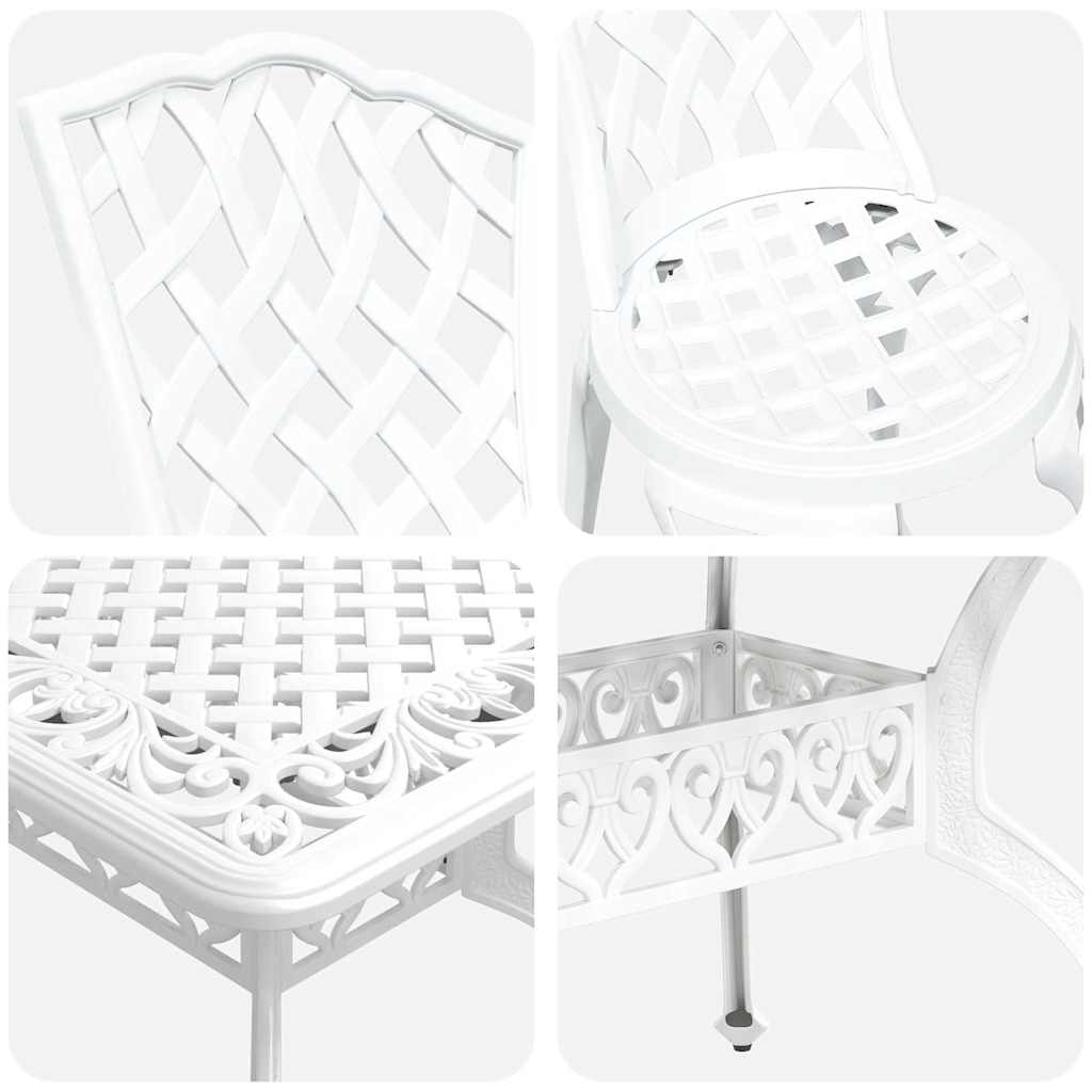 Garden Dining Set 7 pcs White Aluminium