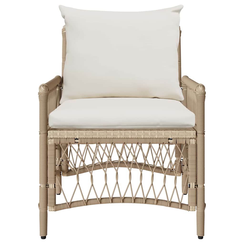 Garden Chair Beige 60 x 70 x 78cm Poly Rattan