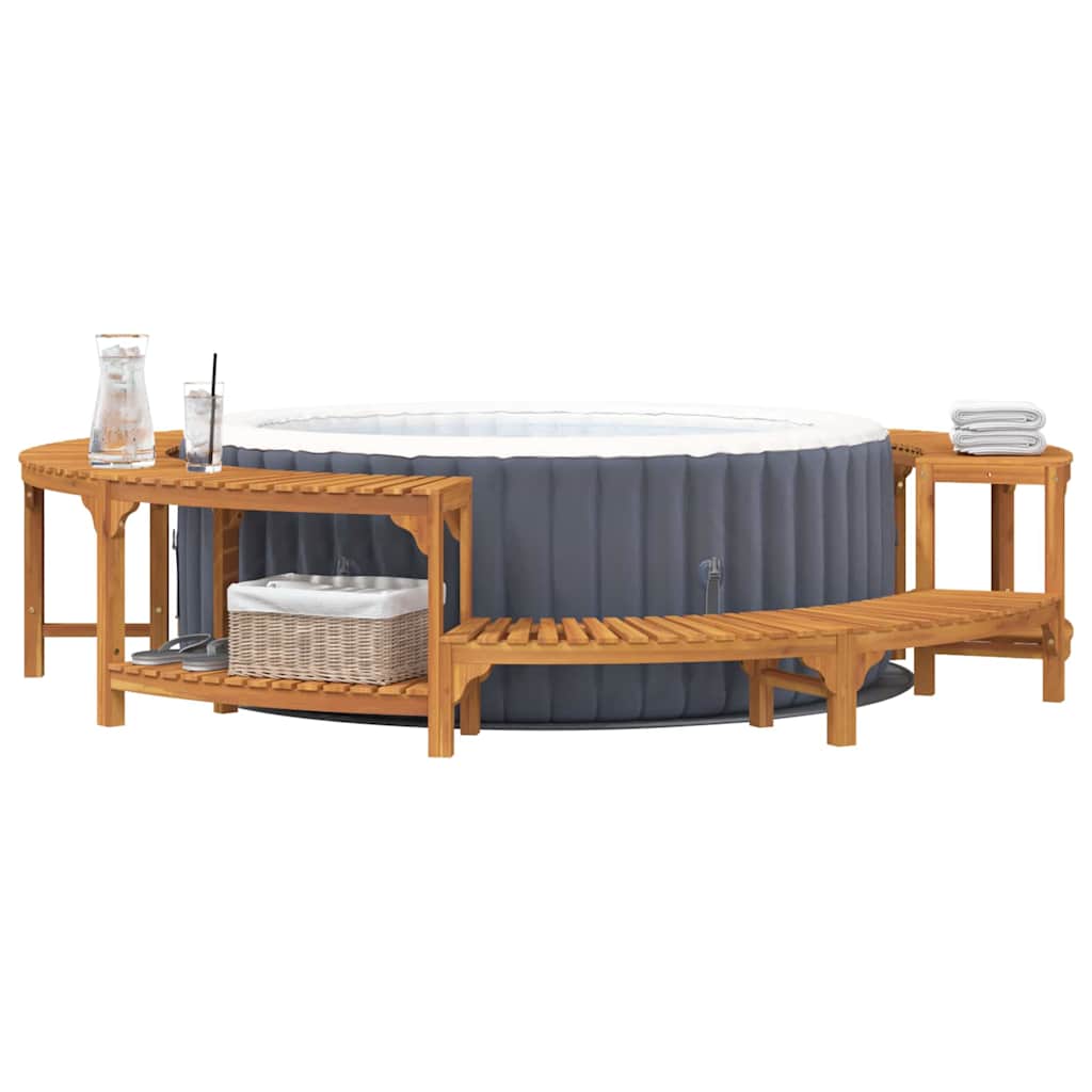 Hot Tub Surround Brown ?75 x 55,5 cm Solid Acacia Wood