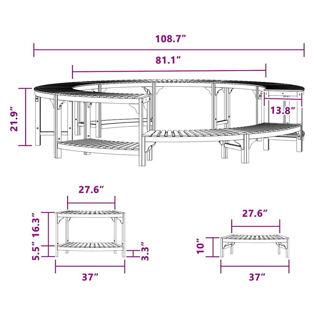 Hot Tub Surround Brown ?75 x 55,5 cm Solid Acacia Wood